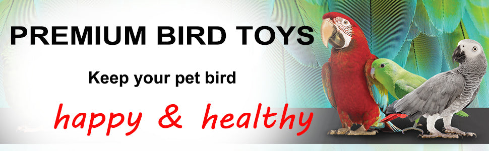 Natural Wood Large Parrot Toy