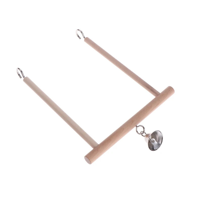 Wooden Parrot Swing Perch with Bell