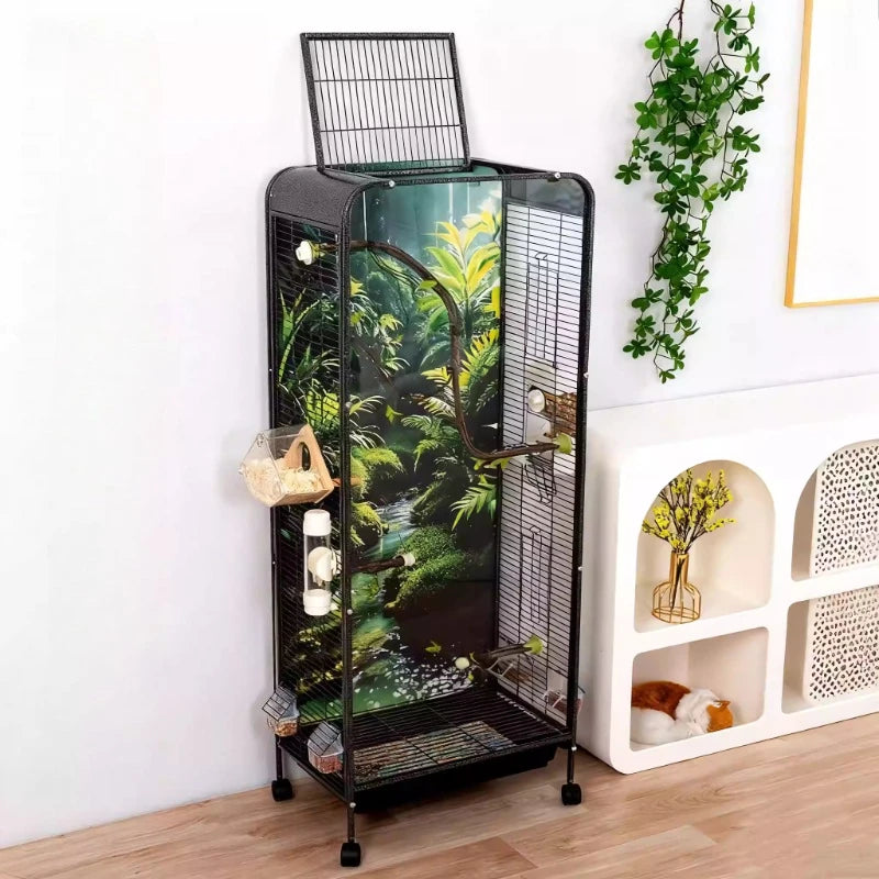 Large Wheeled Metal Bird Cage