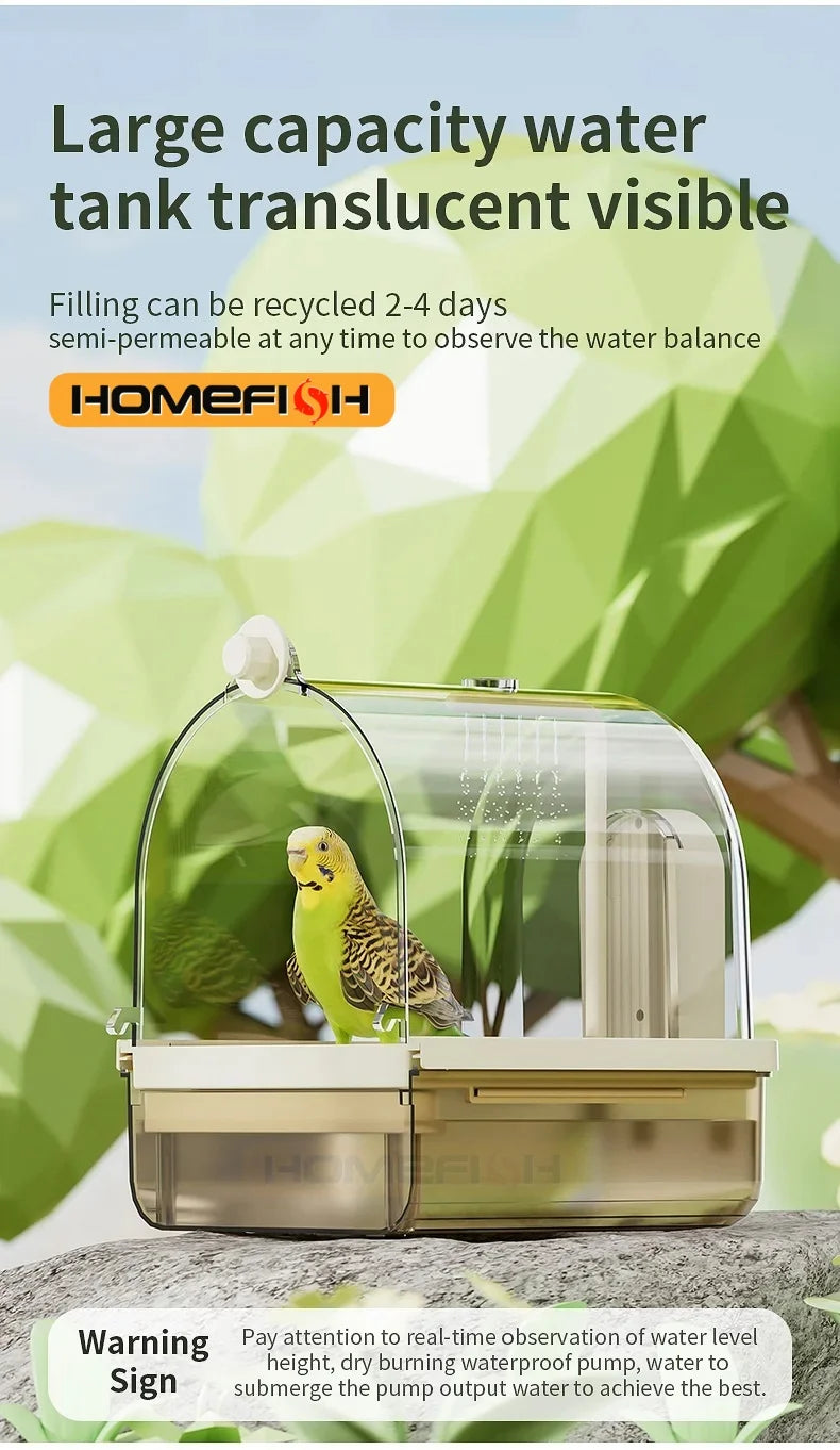 Hanging Bird Bath with Automatic Water Circulation