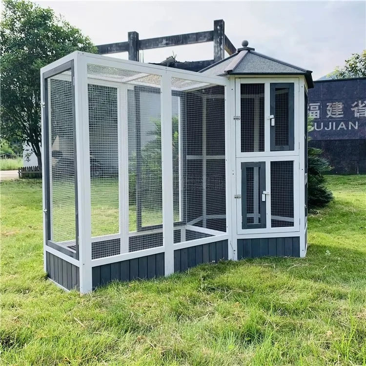 Wooden Outdoor Bird Aviary - Large Parakeet Cage