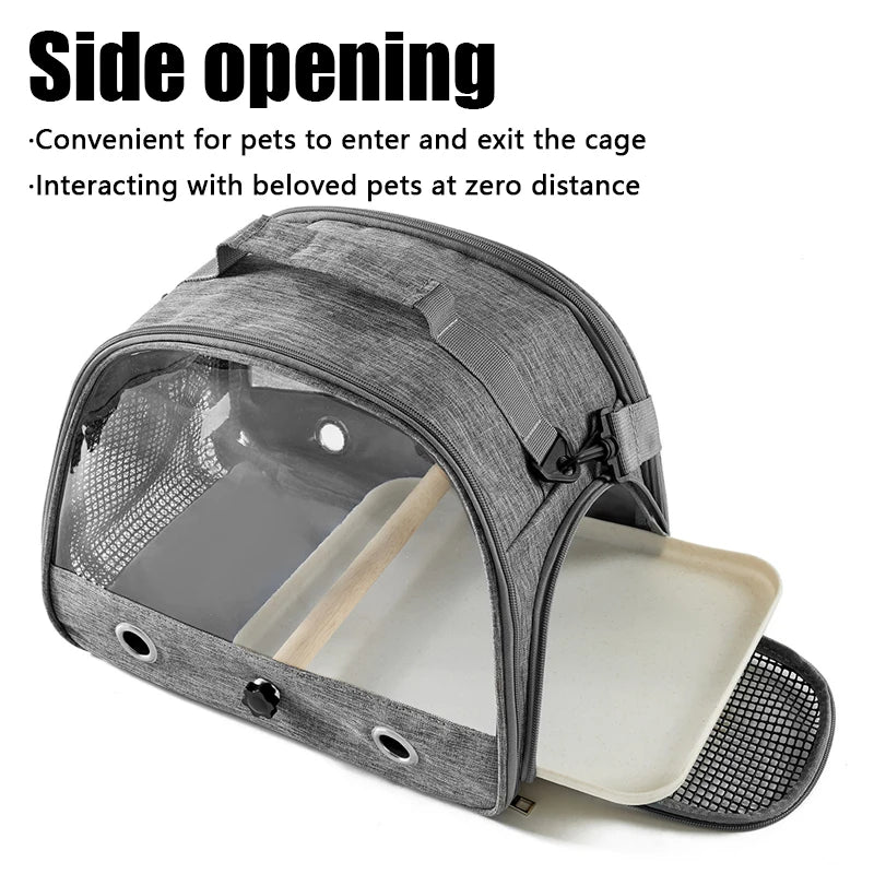 Bird Travel Carrier with Tray - Portable
