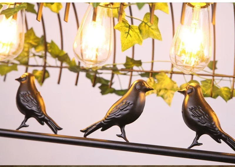 Retro Birdcage Chandelier – Wrought Iron Edison Pendant Light
