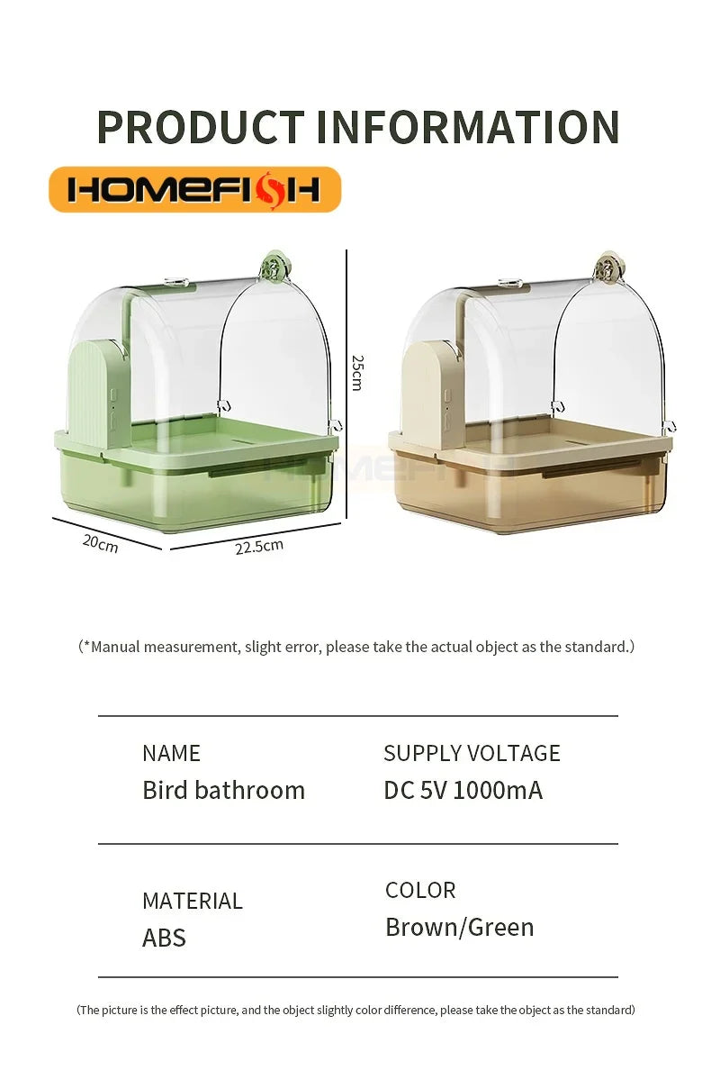 Hanging Bird Bath with Automatic Water Circulation