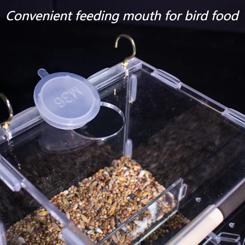 Acrylic Bird Feeder - Splash-Proof