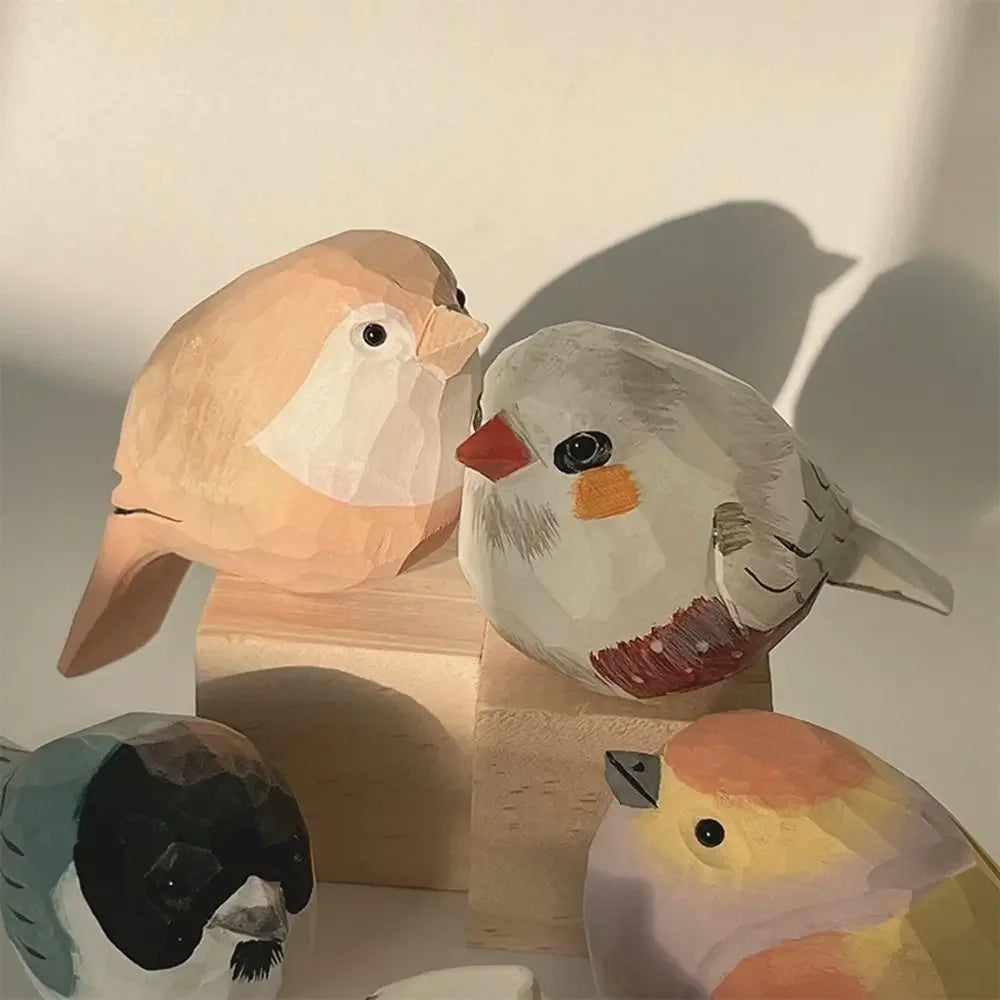 Handmade Wooden Bird Figurine