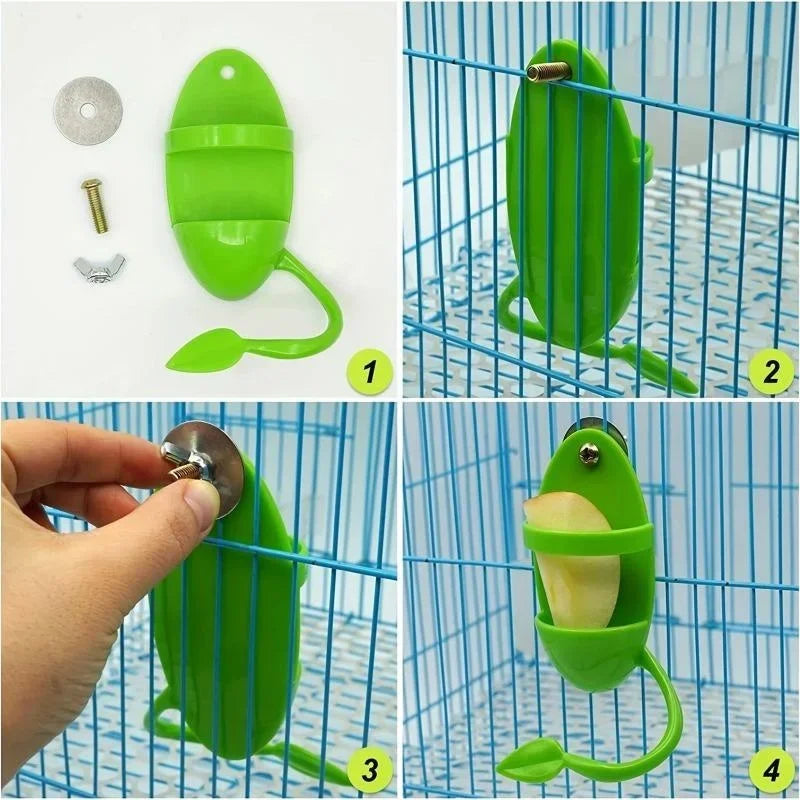 Bird Cuttlebone Holder - Cage Feeding Rack for Parrots