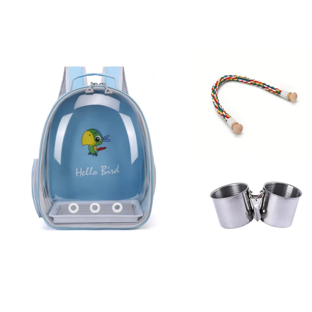 Portable Bird Carrier Backpack with Perch