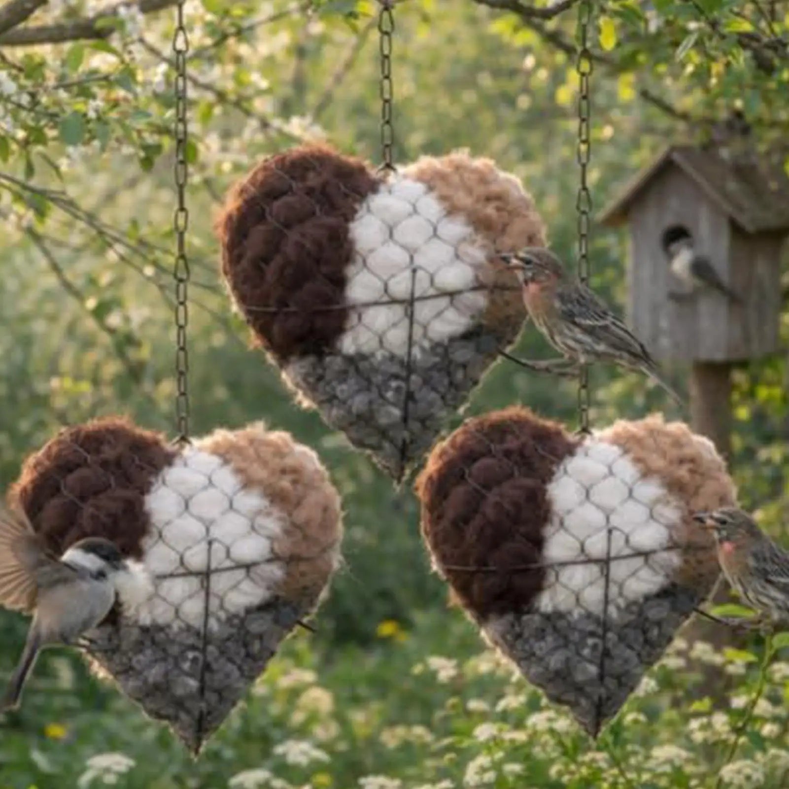 Heart-Shaped Bird Nesting Holder