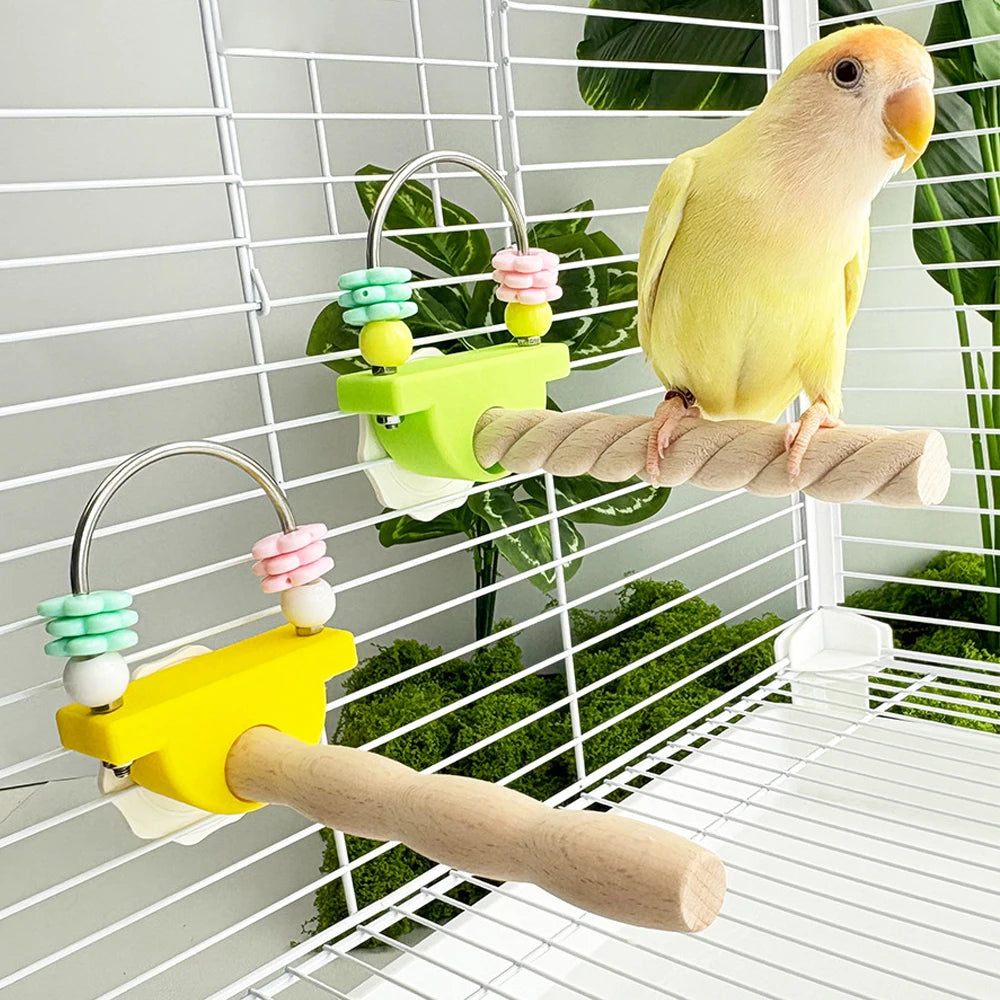 Wood Bird Perch with Chew Toy