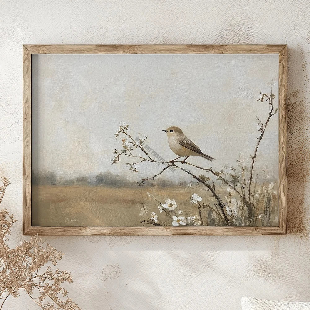 Vintage Bird Art Print - Canvas Poster