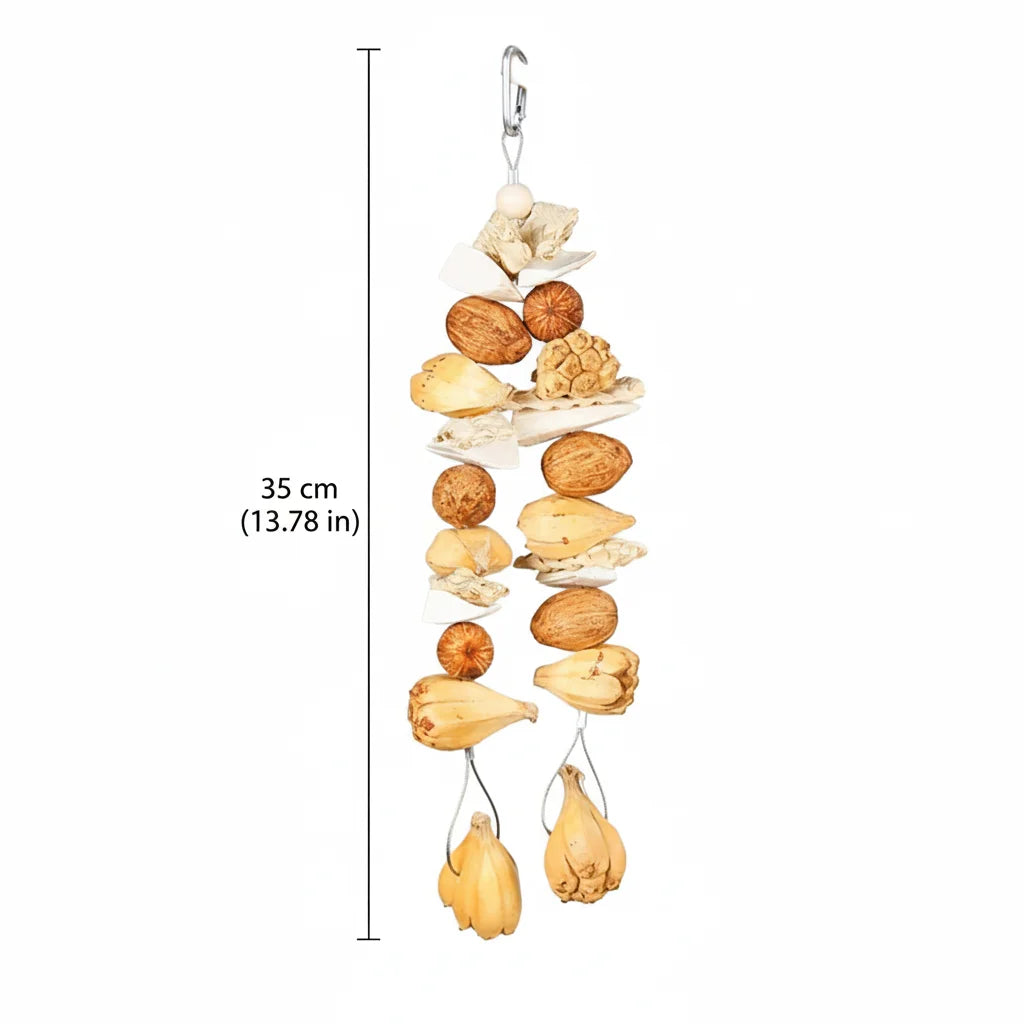 Natural Wood & Cotton Rope Parrot Toy