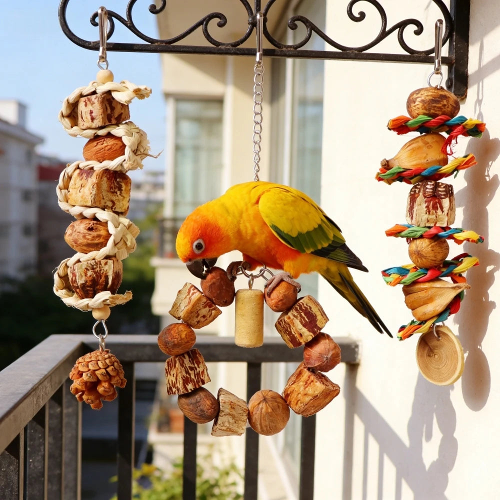 Natural Parrot Chew & Foraging Toy Set (3 Pack)
