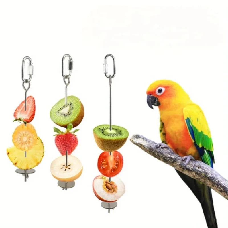 Stainless Steel Parrot Fruit Fork for Parrots