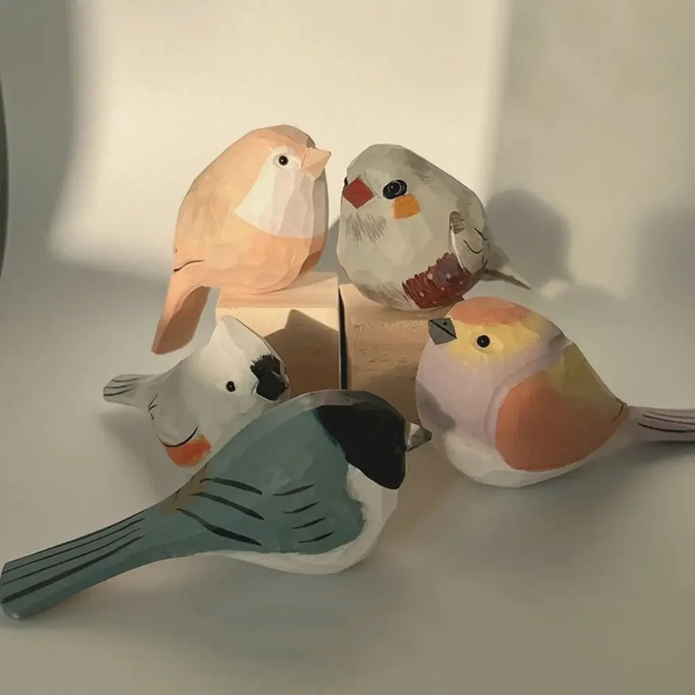 Handmade Wooden Bird Figurine