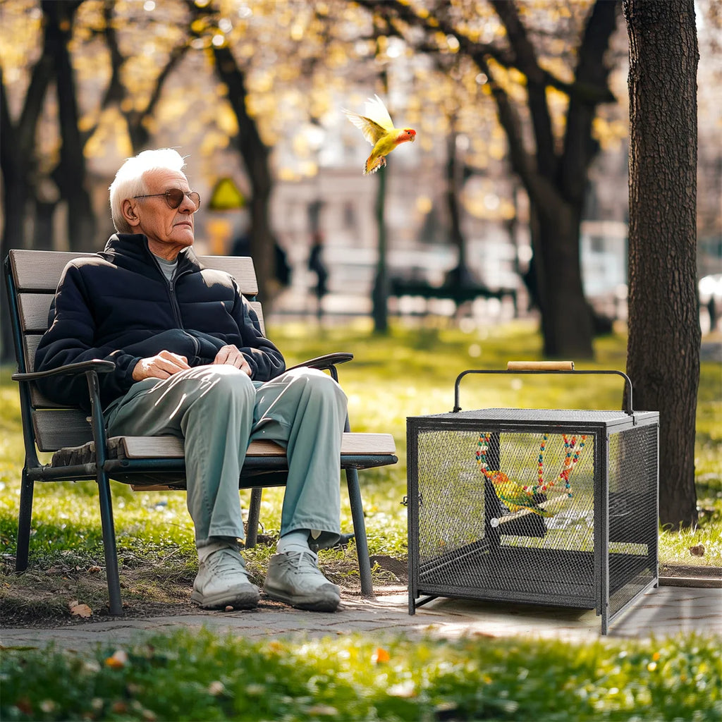 Portable Bird Cage Travel Carrier Cage Playpen