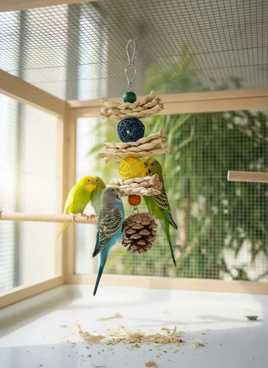 Natural Bird Chew Toy Set - 3 Pieces