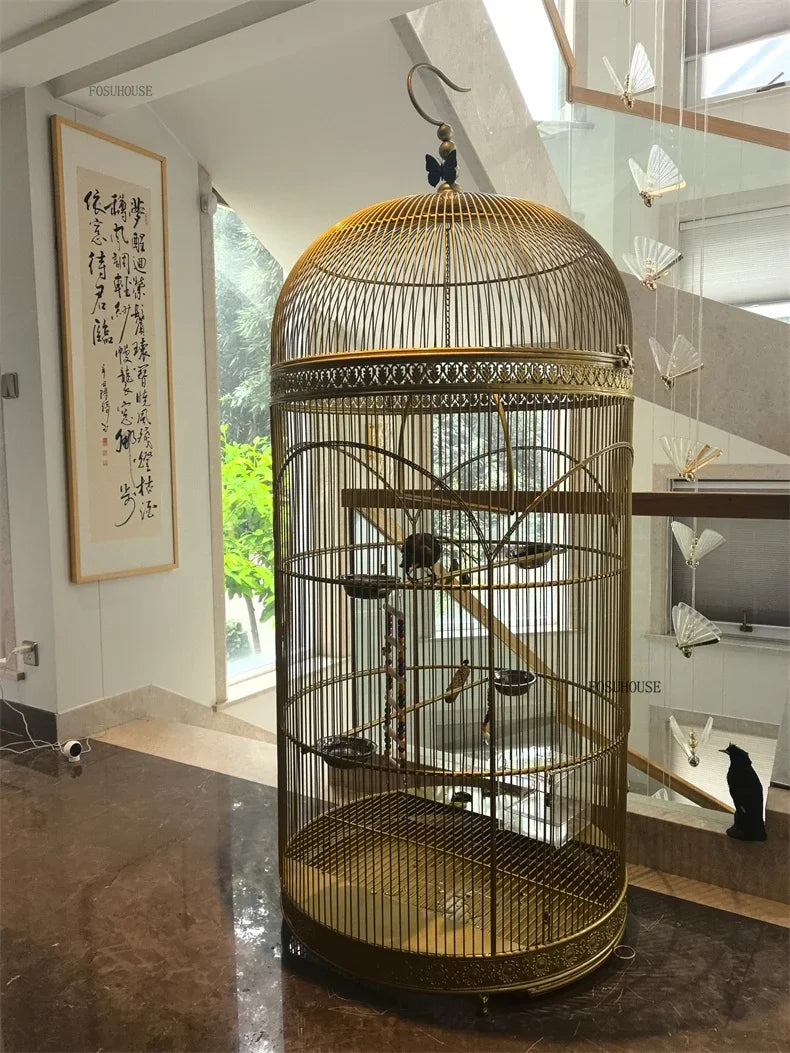 Extra Large Iron Cylindrical Cage - European Retro