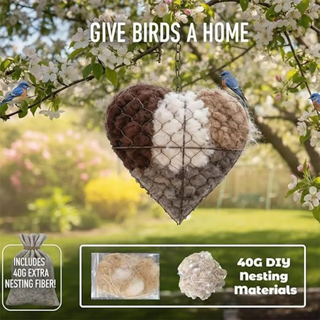 Heart-Shaped Bird Nesting Holder