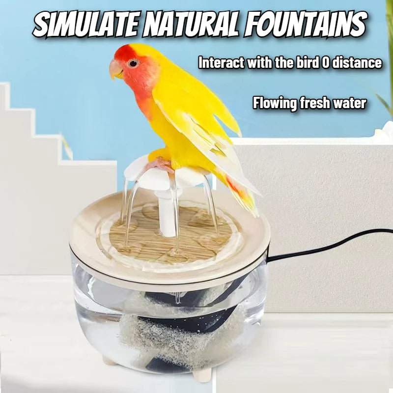 Auto Circulating 2-in-1 Parrot Bath & Water Fountain