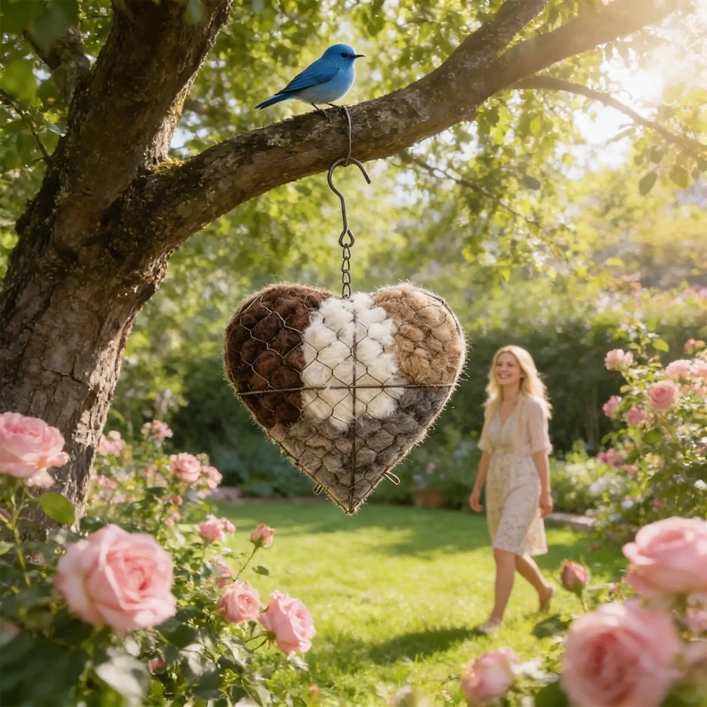 Heart-Shaped Bird Nesting Holder