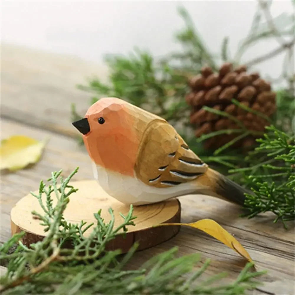Handmade Wooden Bird Figurine