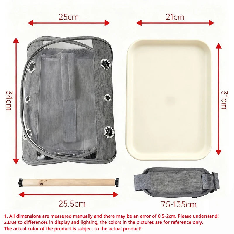 Bird Travel Carrier with Tray - Portable