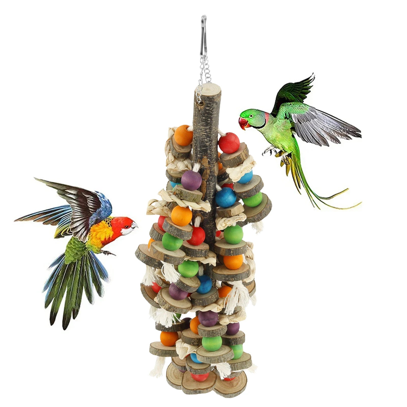 Colorful Wooden Parrot Chewing Toy