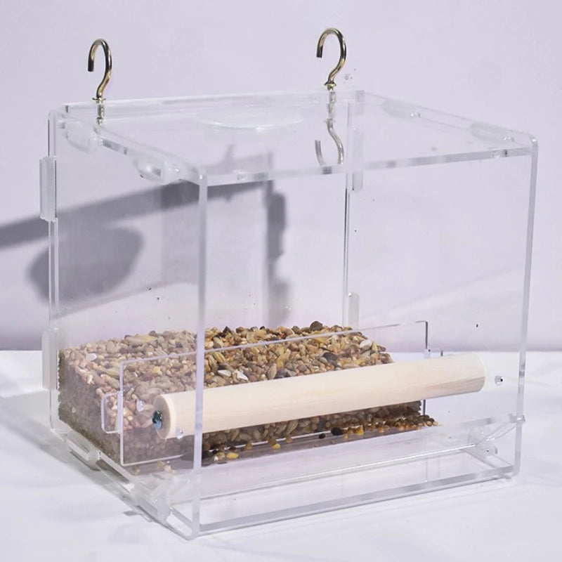 Acrylic Bird Feeder - Splash-Proof