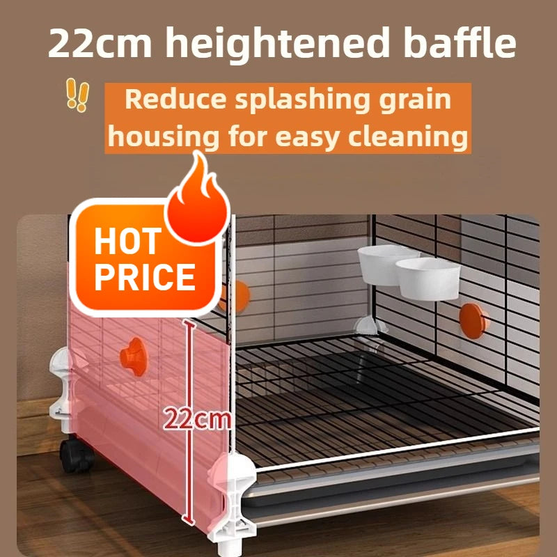 Luxury Parrot Cage with Feeder & Swing