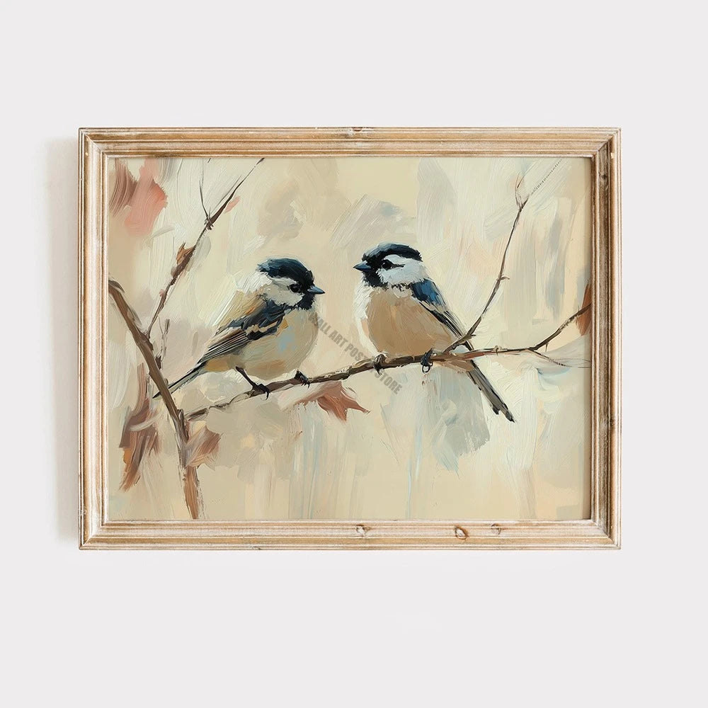 Vintage Bird Art Print - Canvas Poster