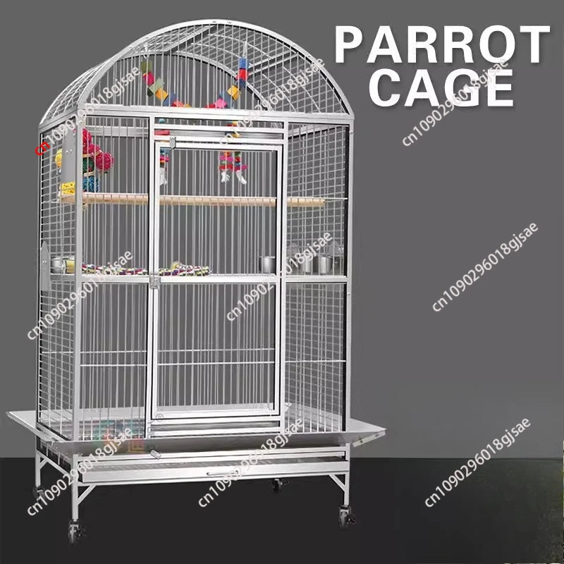 Extra Large Stainless Steel Parrot Cage (91x66x161cm)
