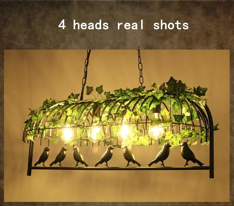 Retro Birdcage Chandelier – Wrought Iron Edison Pendant Light