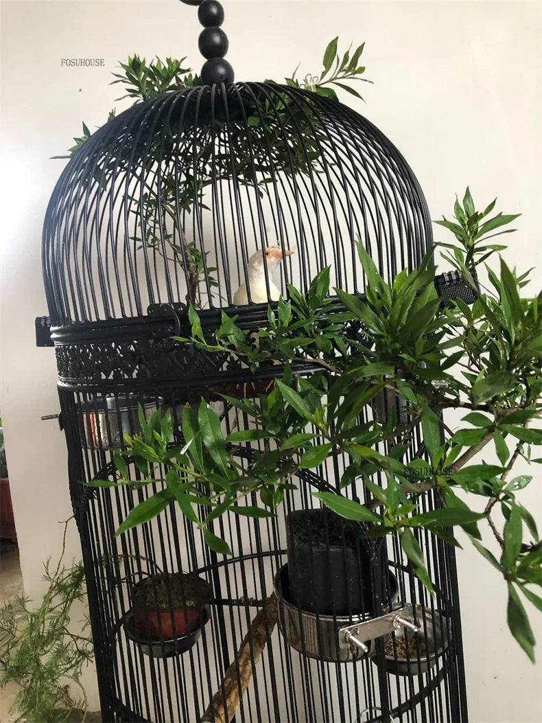 Extra Large Iron Cylindrical Cage - European Retro