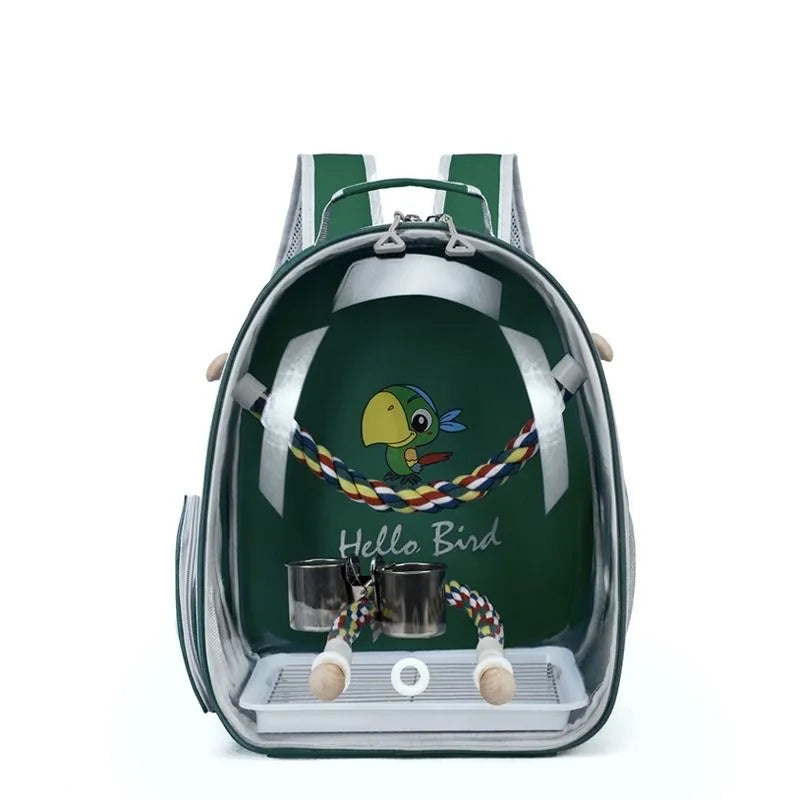 Portable Bird Carrier Backpack with Perch