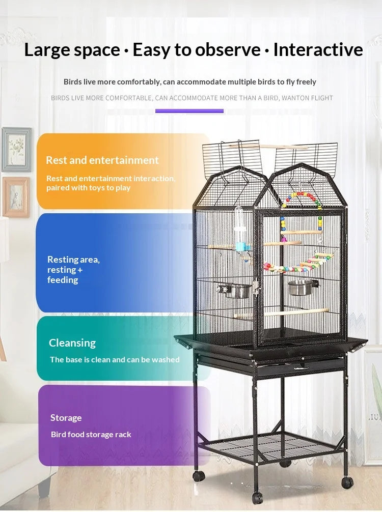 Luxury Metal Multi-Bird Aviary
