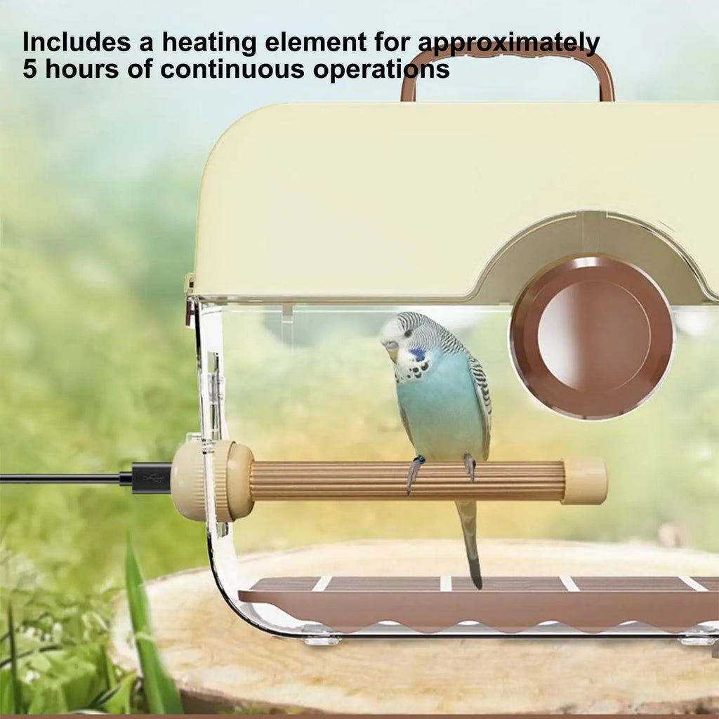USB Bird Cage Heater with Anti-Bite Perch Stand