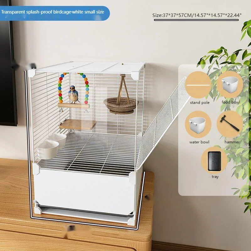 Splash-Proof Parrot Cage