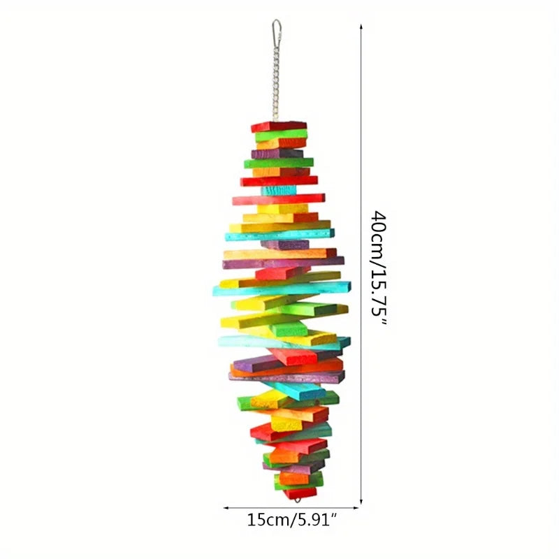 Rainbow Wood Block Chew Toy
