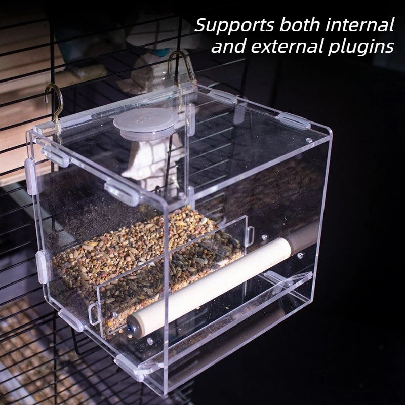 Acrylic Bird Feeder - Splash-Proof