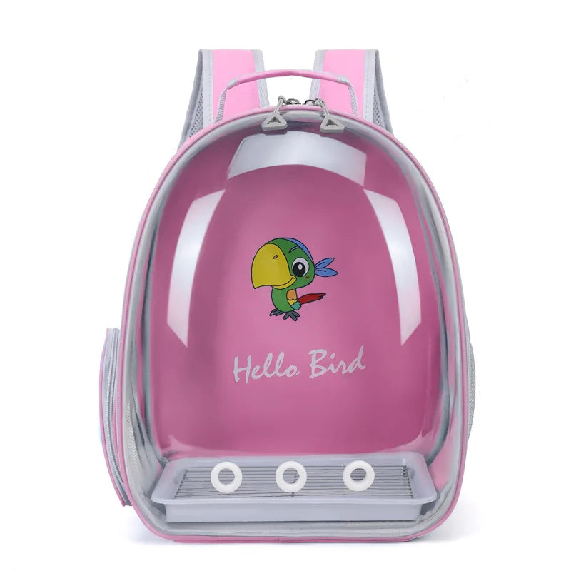 Portable Bird Carrier Backpack with Perch