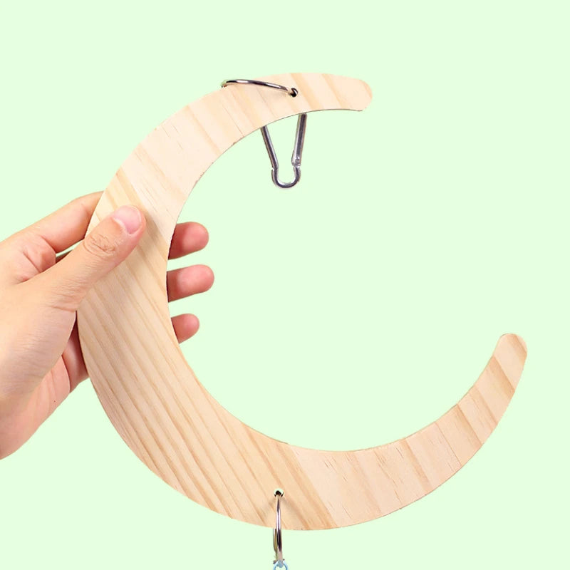 Wooden Mirror Interactive Toy with Perch