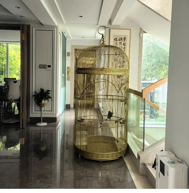 Extra Large Iron Cylindrical Cage - European Retro