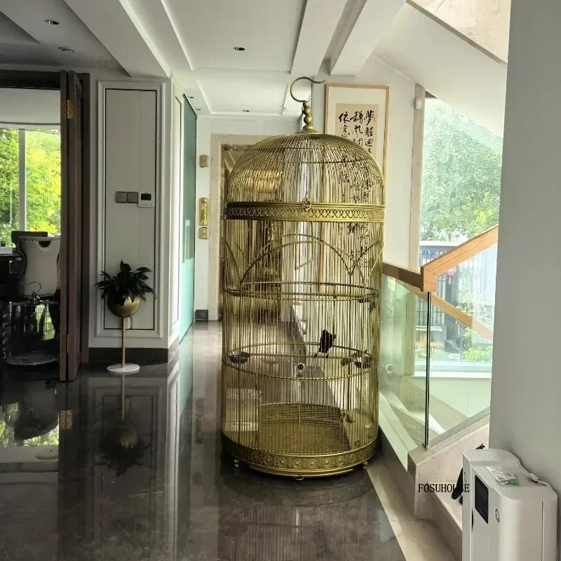 Extra Large Iron Cylindrical Cage - European Retro