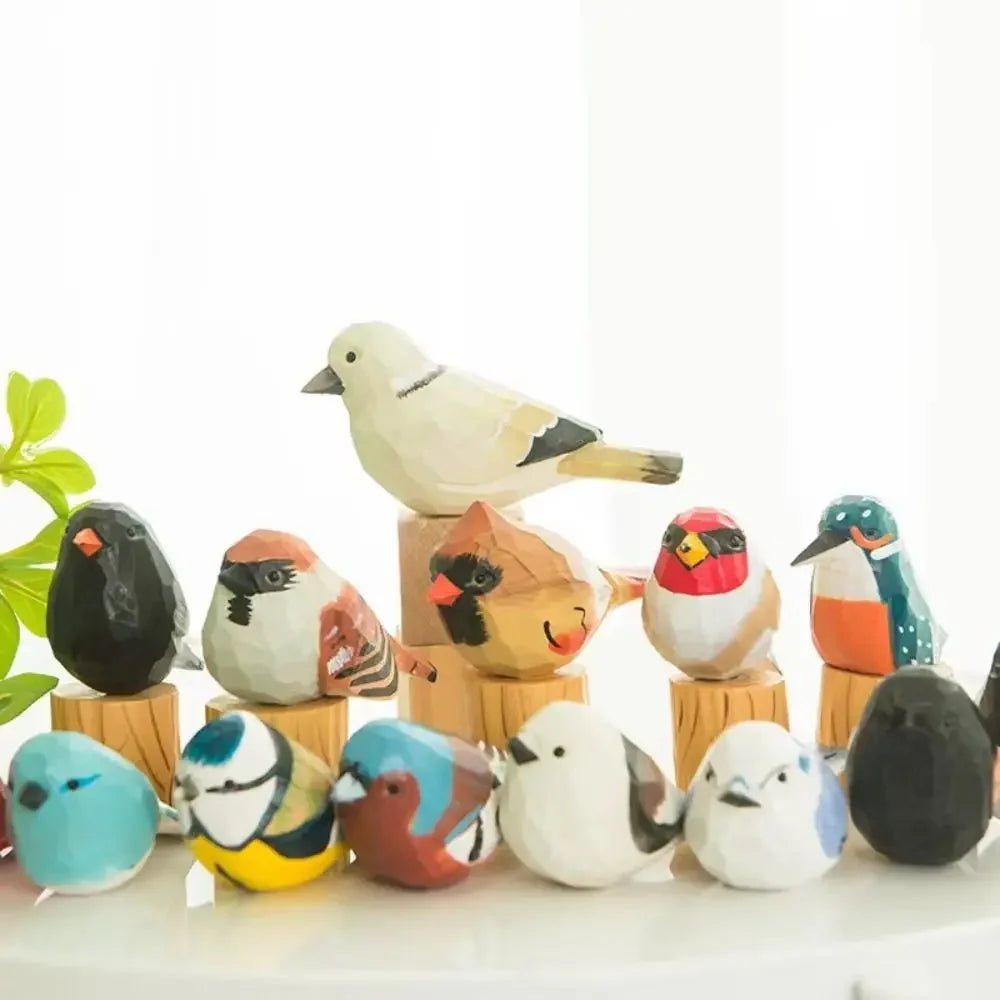 Handmade Wooden Bird Figurine