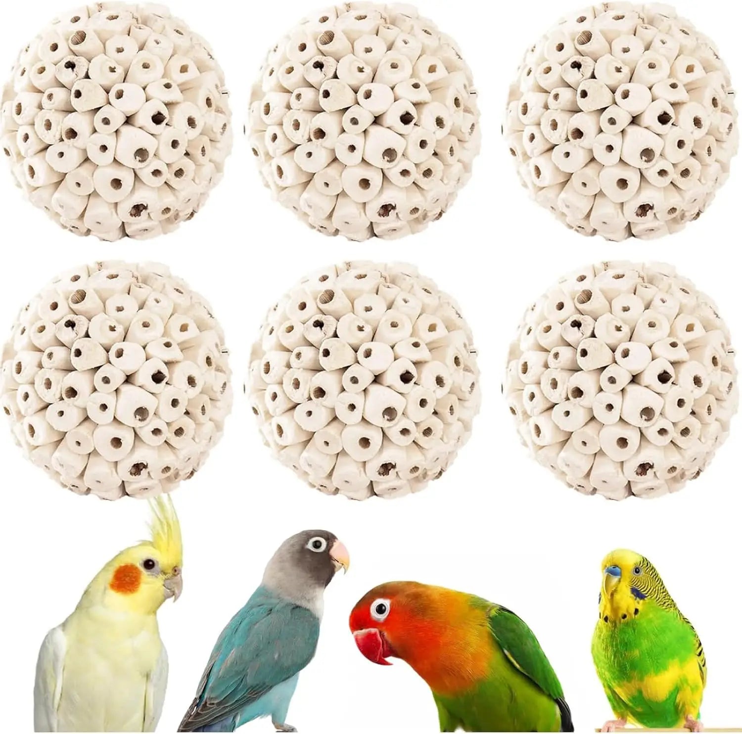Sola Wood Foraging Ball Set for Parrots