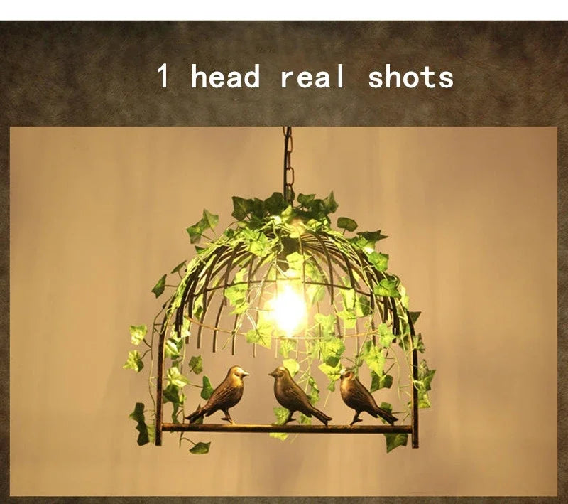 Retro Birdcage Chandelier – Wrought Iron Edison Pendant Light