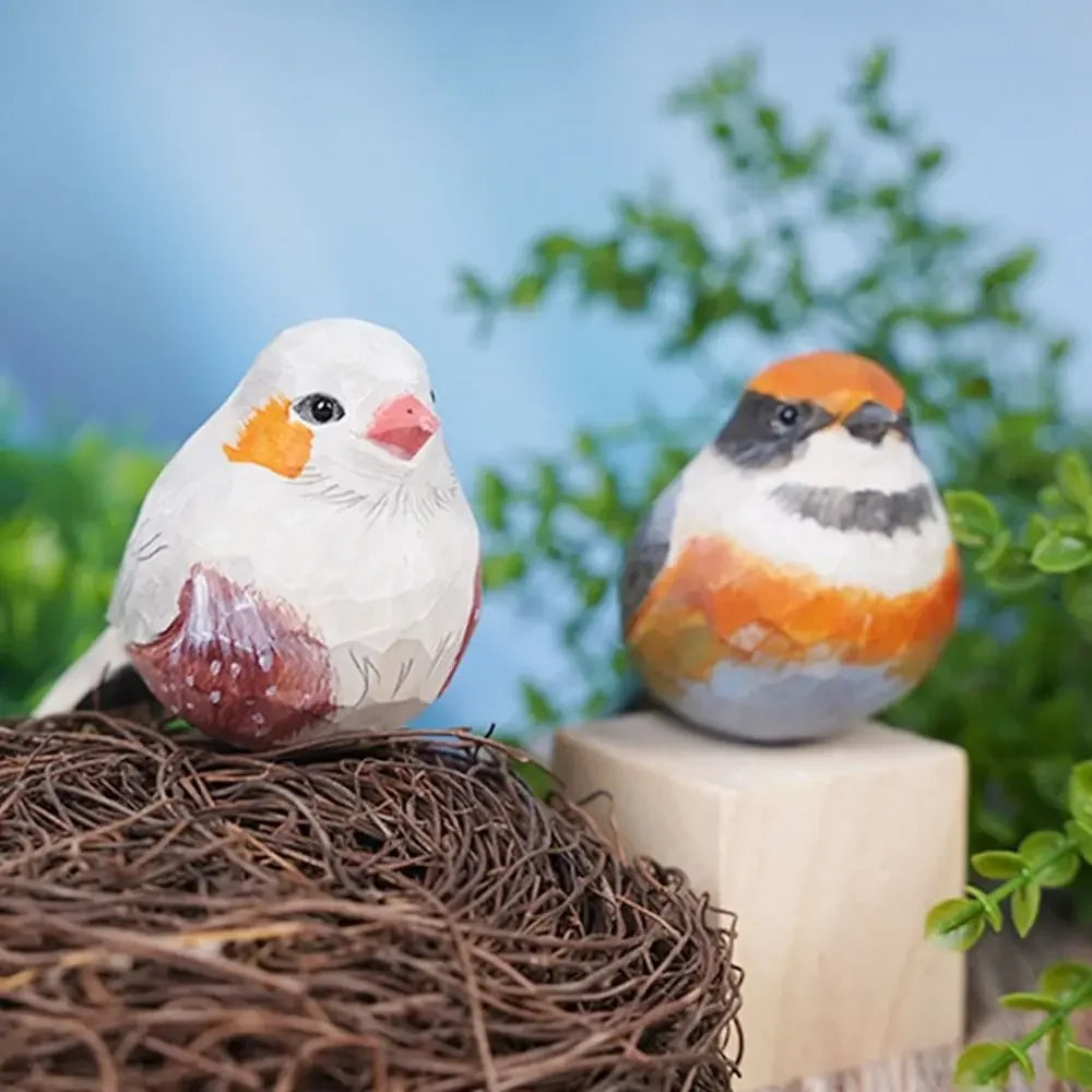 Handmade Wooden Bird Figurine