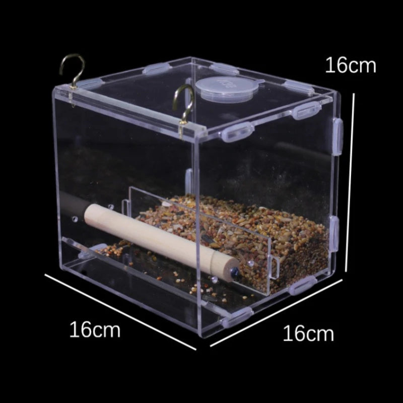 Acrylic Bird Feeder - Splash-Proof