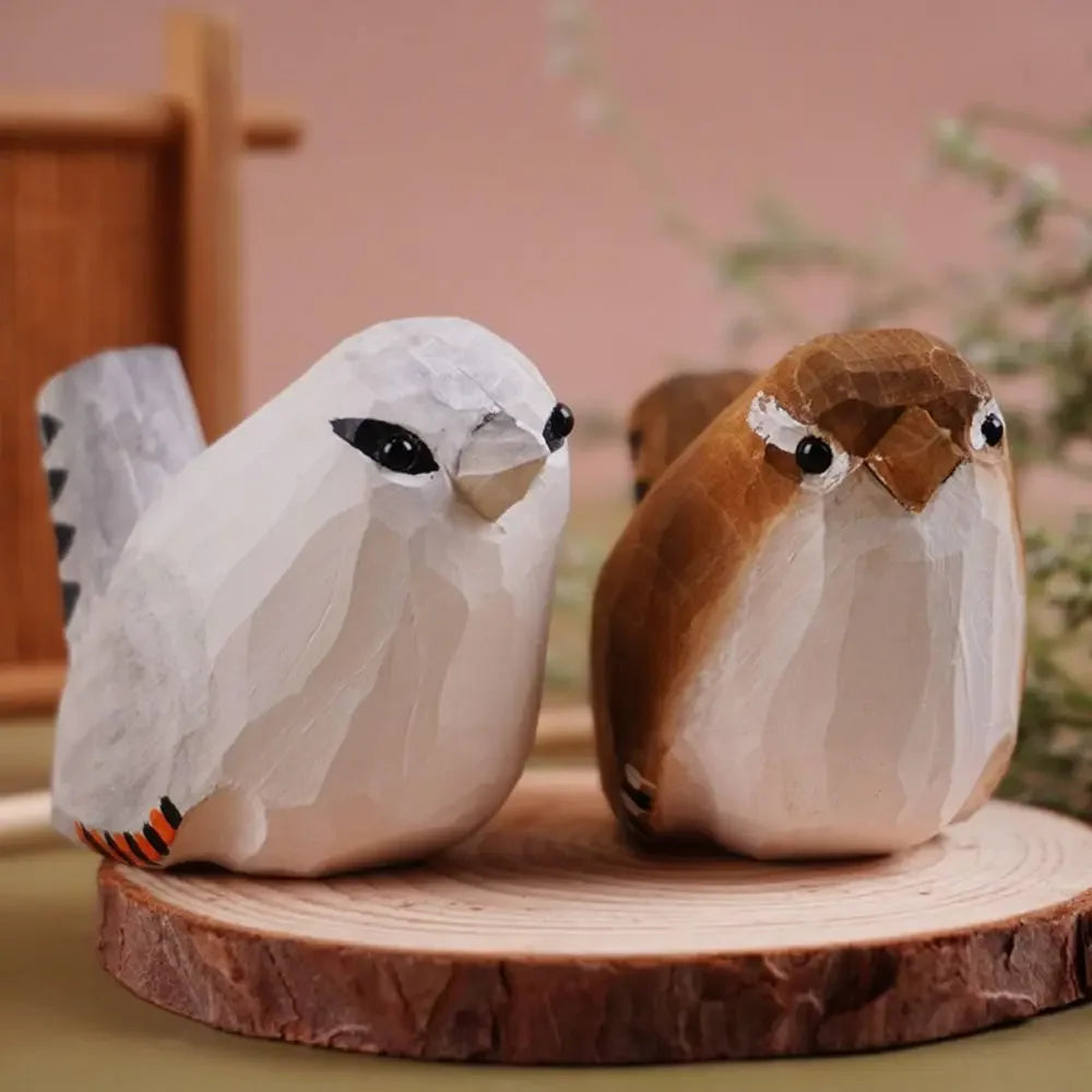 Handmade Wooden Bird Figurine
